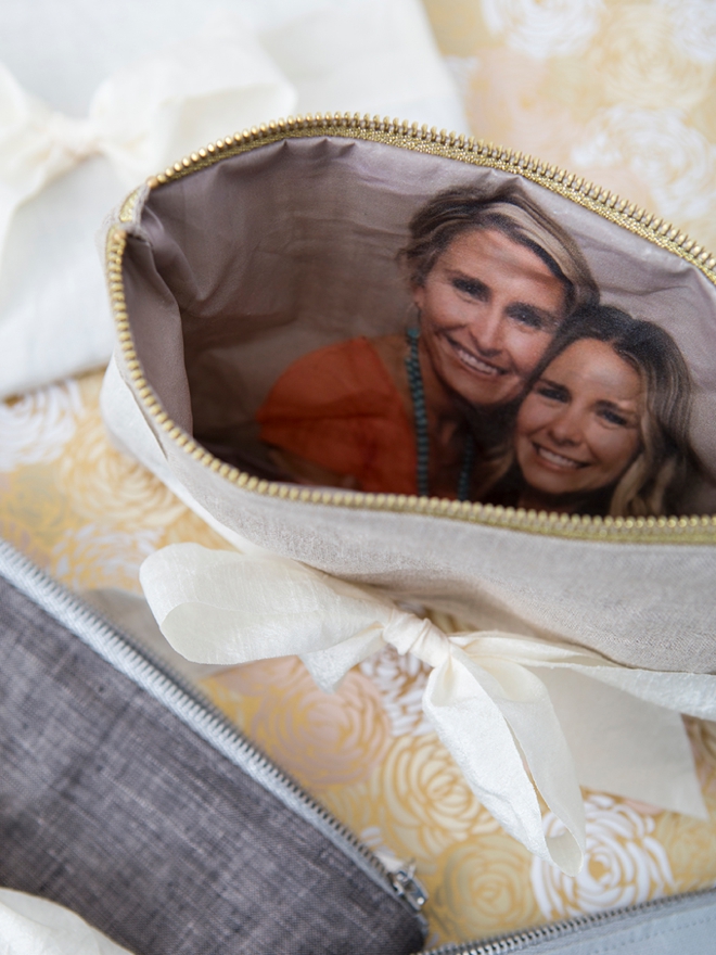 These DIY Photo, Mother of the Bride Makeup Bags Are The Cutest!