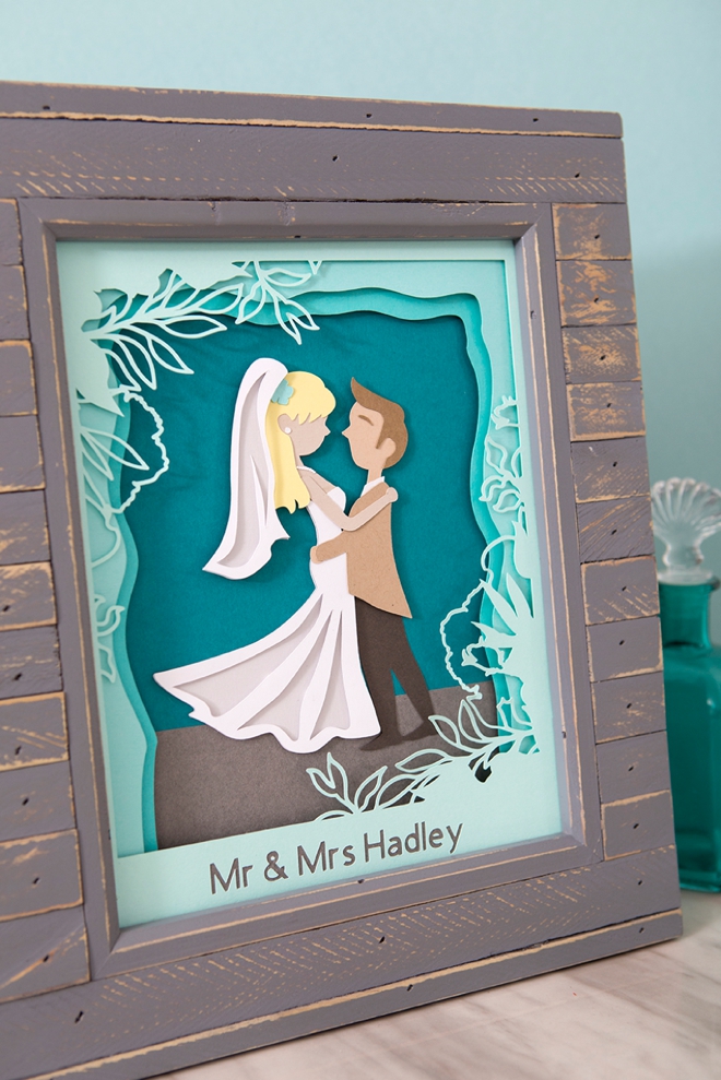 Make your own custom, 3D wedding portrait with Cricut!