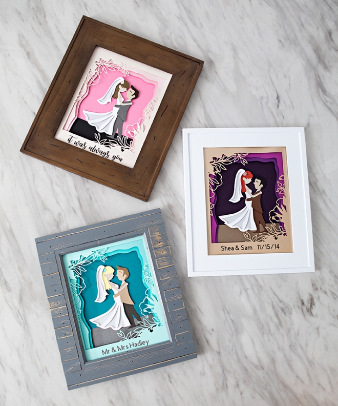 Make your own custom, 3D wedding portrait with Cricut!