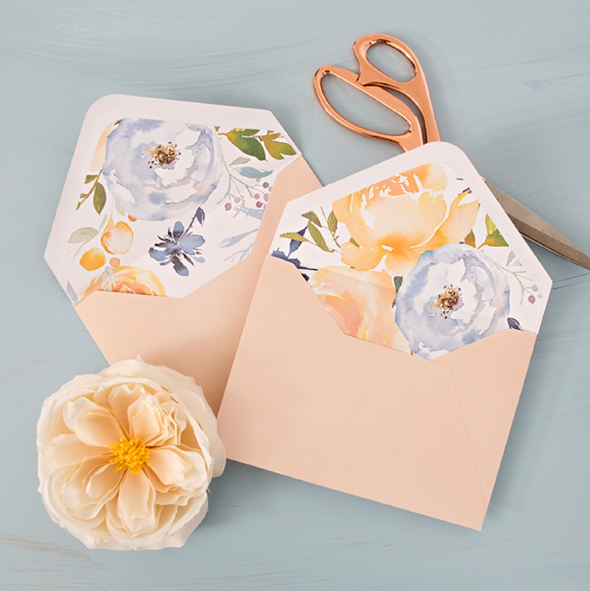 Print our floral designs for free and easily make your own envelope liners!