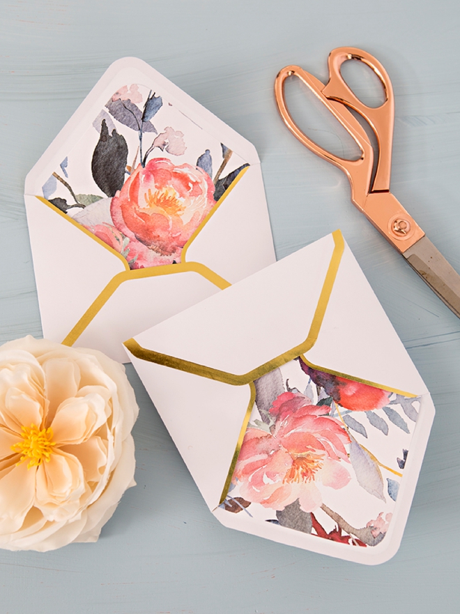 Print our floral designs for free and easily make your own envelope liners!