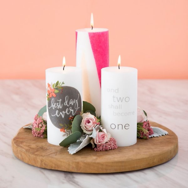 3 Killer Ways To Personalize Plain Pillar Candles For Your Wedding!