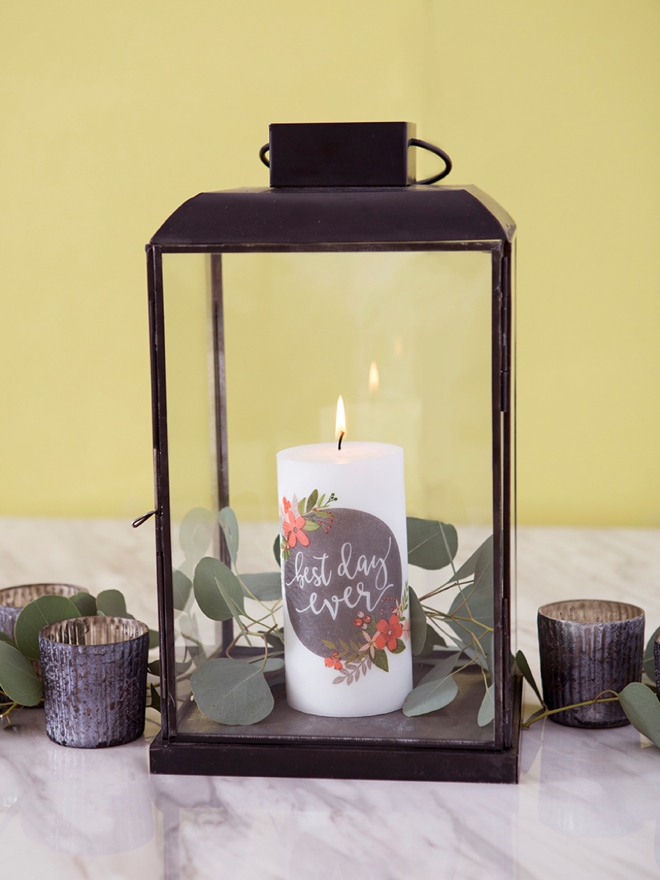 Learn how to melt napkin designs onto plain pillar candles!