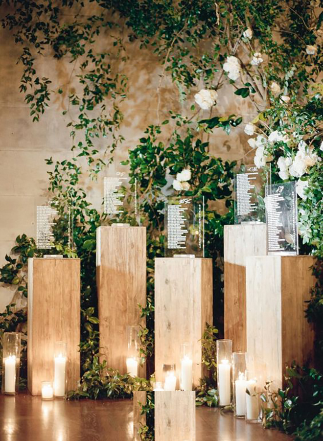 We are OBSESSED with this elevated acrylic seating display.