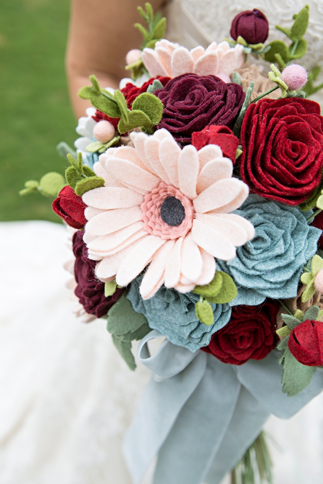 How To Make The Most Gorgeous Wedding Bouquet Entirely of Felt!