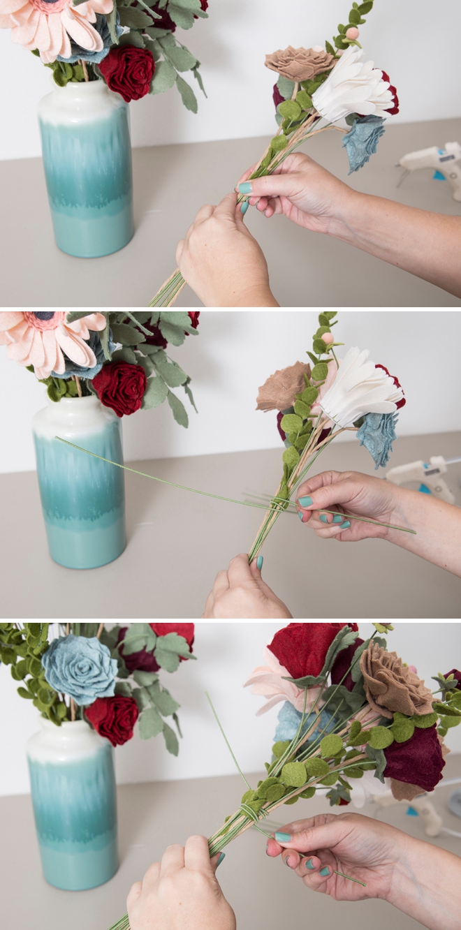 How to make the most gorgeous wedding bouquet out of felt flowers!