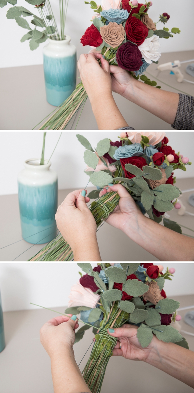 How to make the most gorgeous wedding bouquet out of felt flowers!