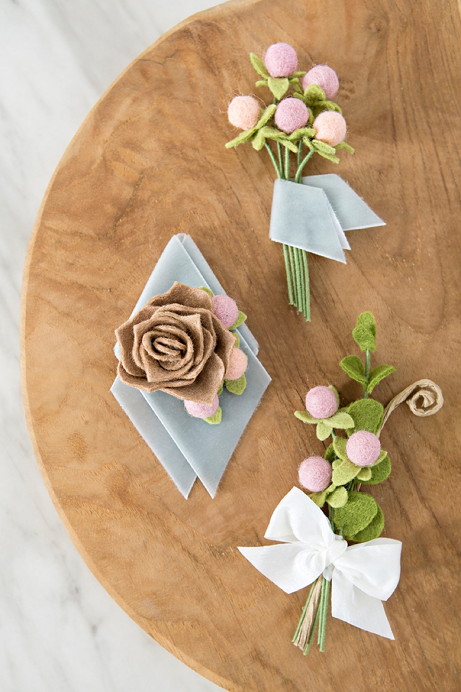 Make your own alternative wedding bouquet entirely of felt flowers!