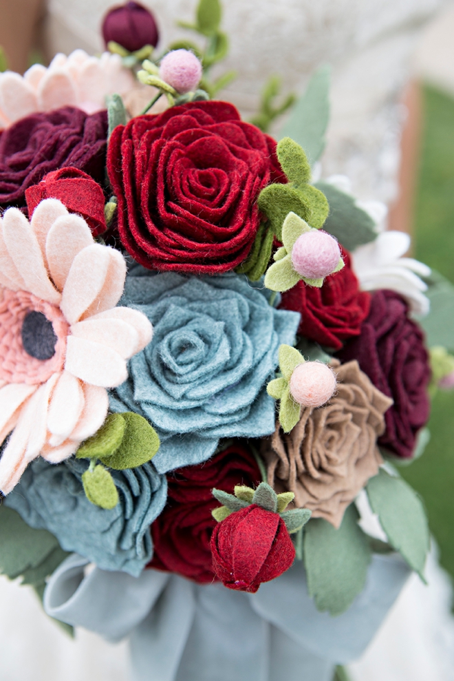 How To Make The Most Gorgeous Wedding Bouquet Entirely Of Felt