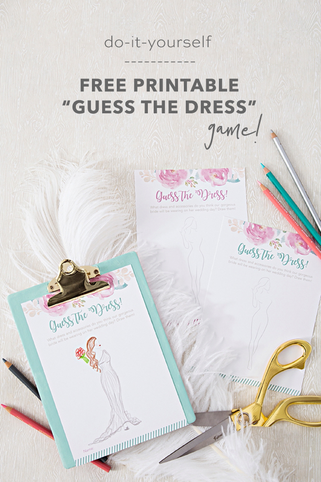 Guess The Dress Bridal Shower Game Free Printable Printable Templates