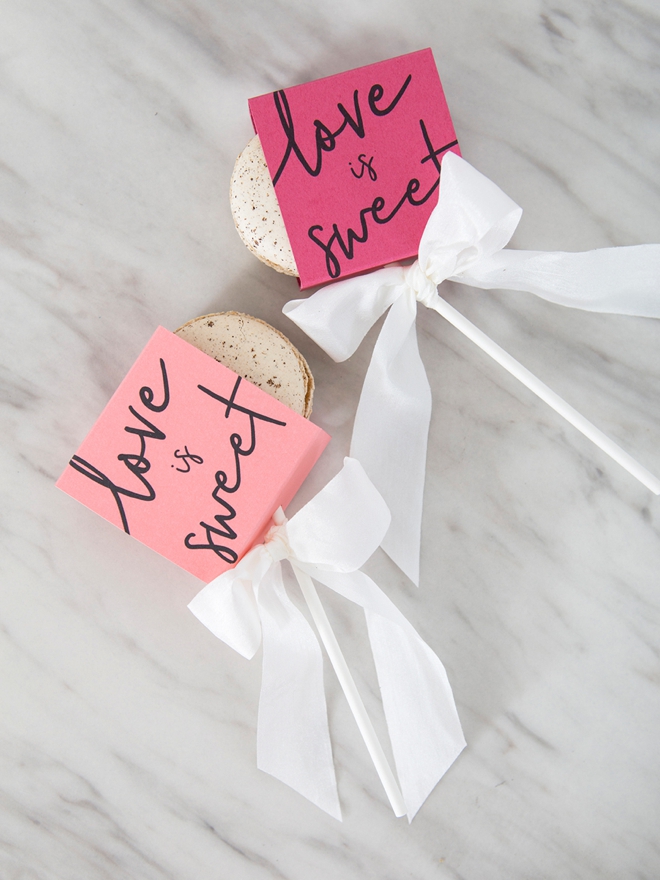 These "Love Is Sweet" Printable Macaron Boxes Are The Cutest!