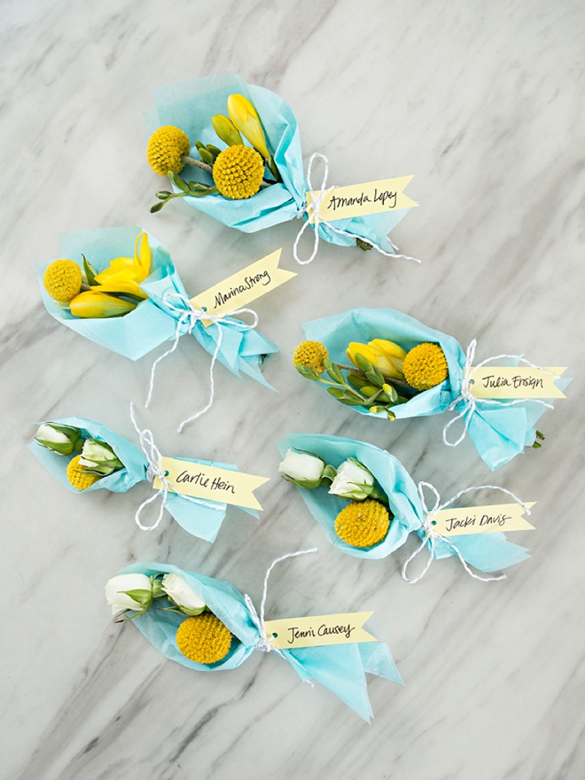 These DIY mini-bouquets are the absolute cutest!