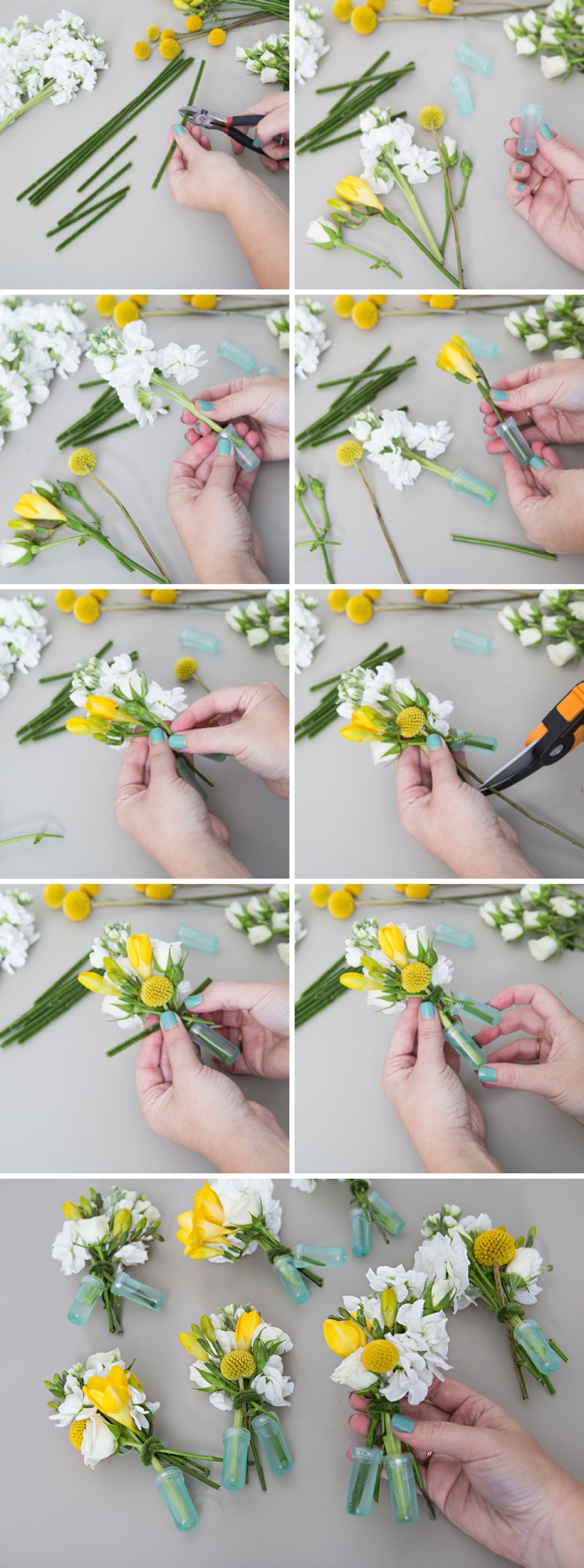 These DIY mini-bouquets are the absolute cutest!