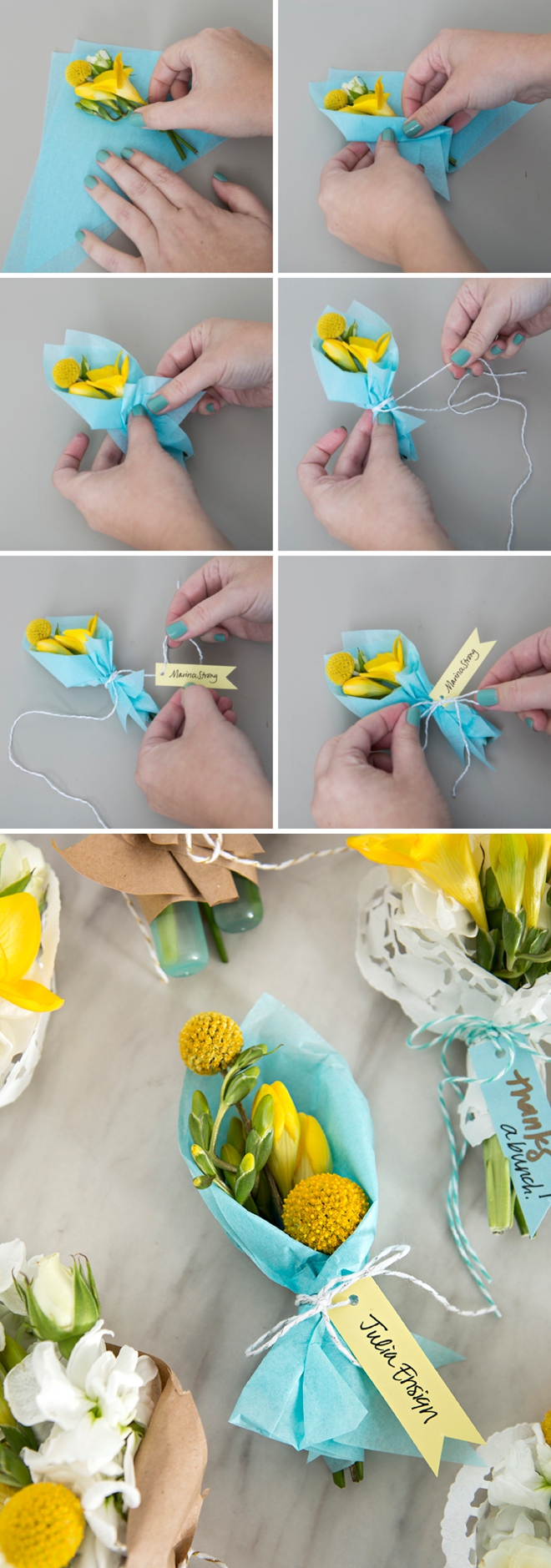These DIY mini-bouquets are the absolute cutest!
