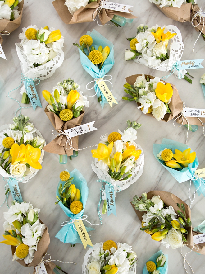 These DIY mini-bouquets are the absolute cutest!