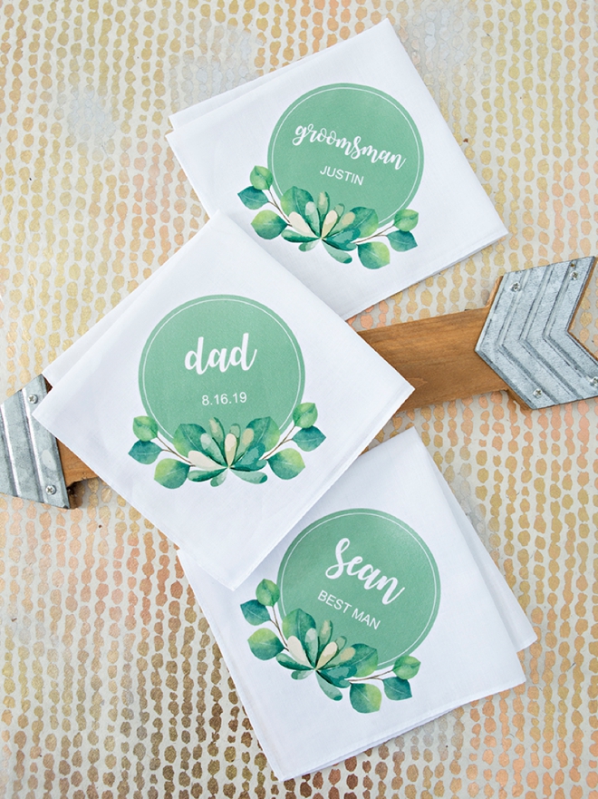 Edit our free designs to make your own bridal party handkerchiefs!