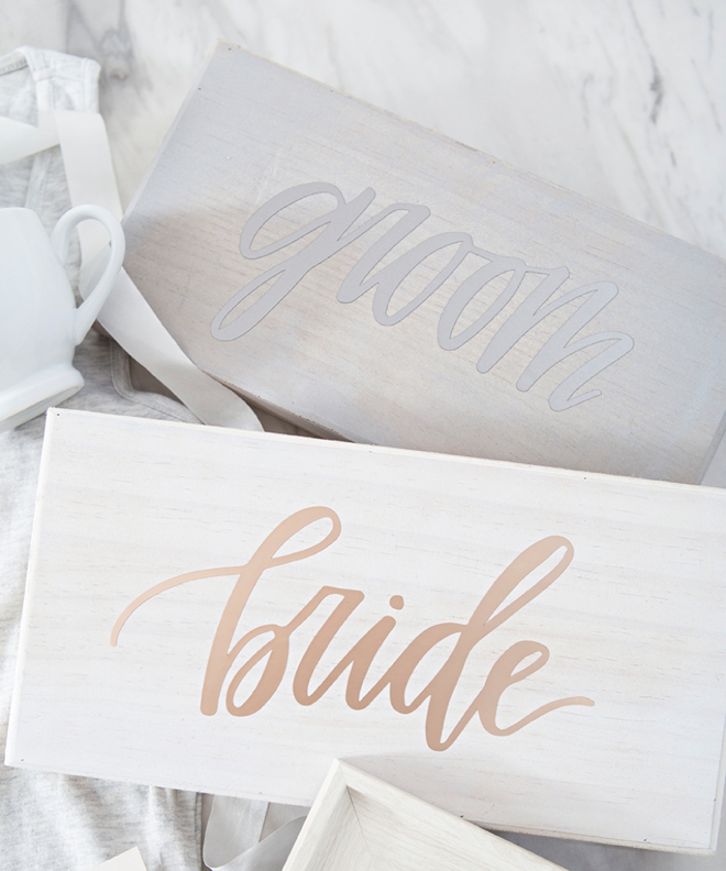 Bride and Groom signs by Something Turquoise