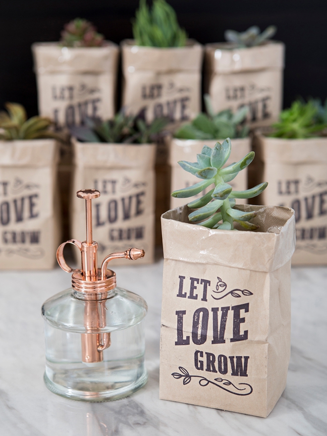 These printable Let Love Grow succulent wedding favors are the cutest!