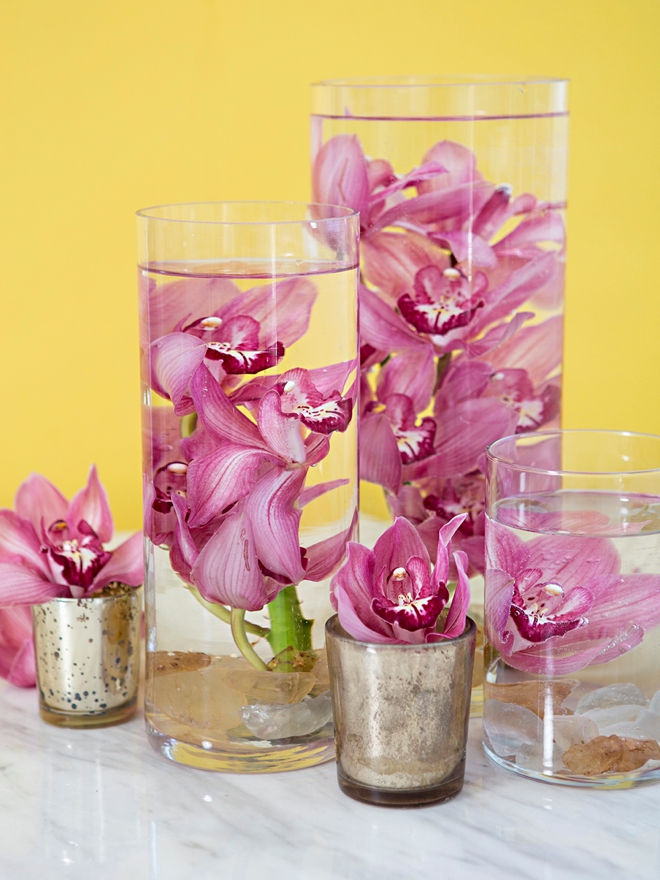 submerge flowers in water