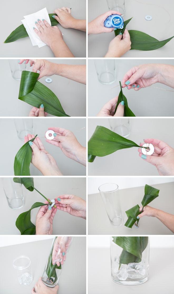 Learn our awesome trick for submerging flowers and leaves in water!