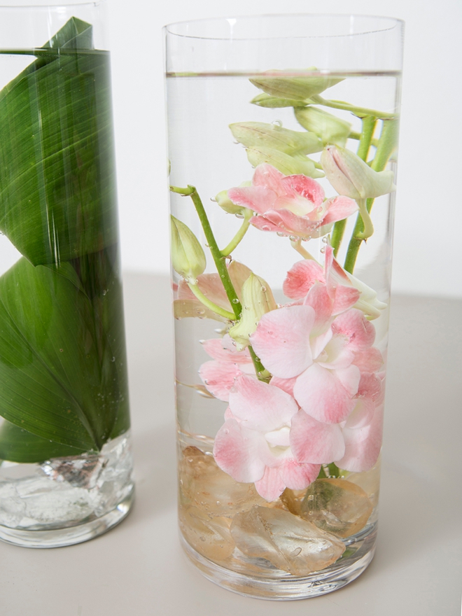 Learn our awesome trick for submerging flowers and leaves in water!