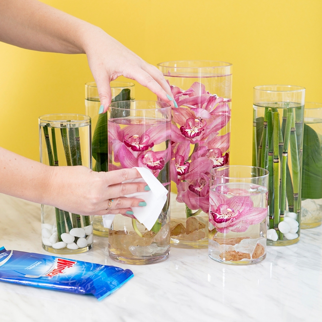 flowers submerged in water