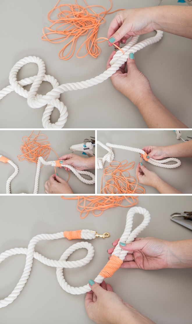 Make your own custom dog leash for your wedding day!