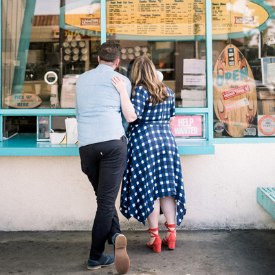 We're in LOVE with this couple and their adorable taco shop beach engagement!