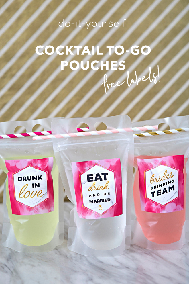 You HAVE To See These DIY Cocktail To Go Pouches Free Labels