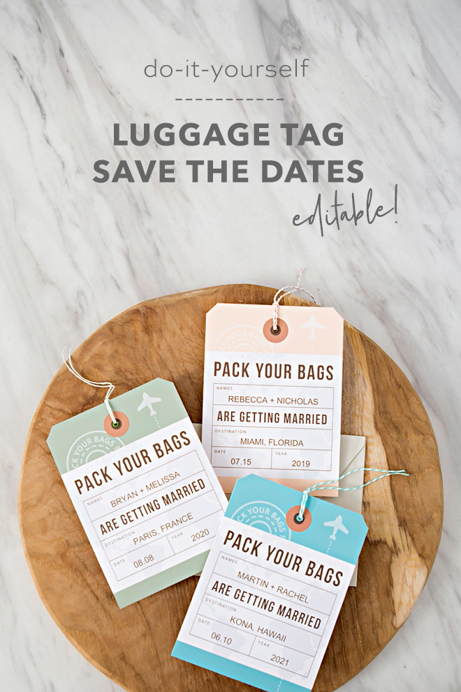 These Diy Destination Wedding Save The Date Luggage Tags Are The