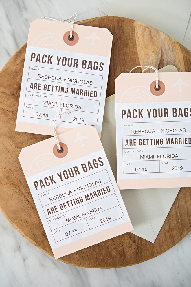 These Diy Destination Wedding Save The Date Luggage Tags Are The