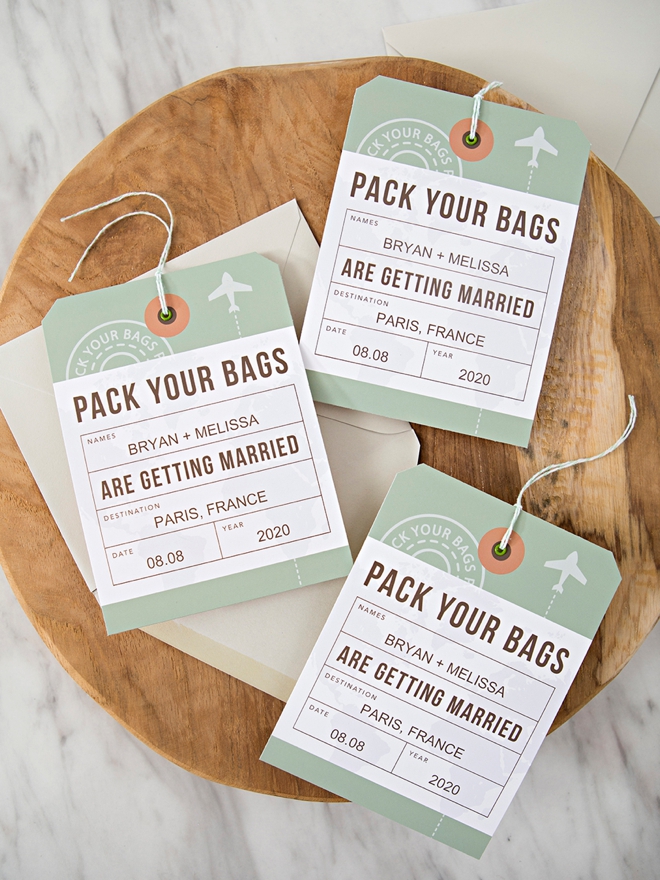 These Diy Destination Wedding Save The Date Luggage Tags Are The