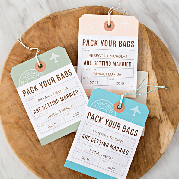 Wedding bag clearance tags