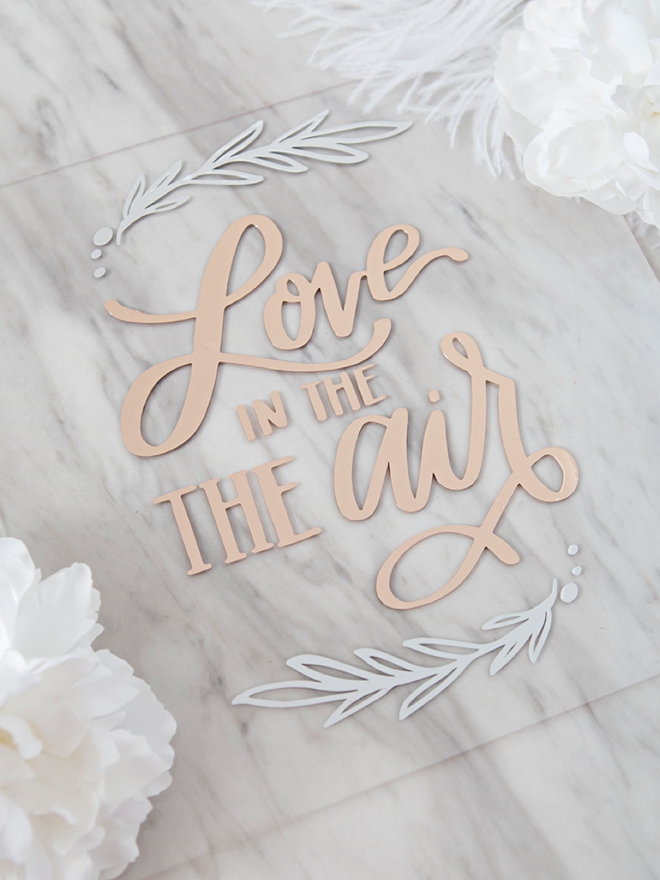 DIY Love is in the Air wedding sign!