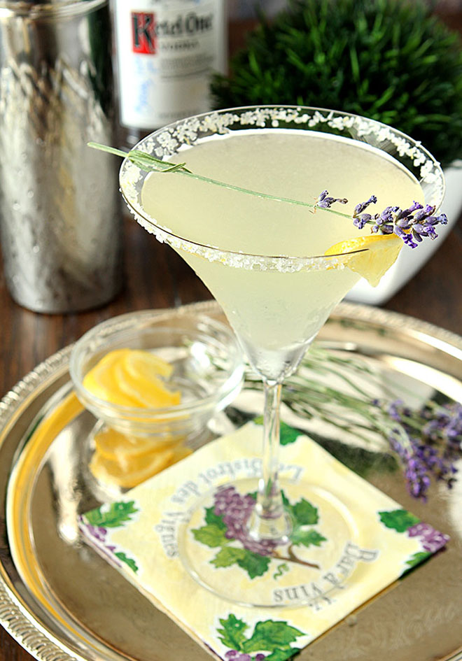 Lavender lemonade martini makes for a lovely libation! 