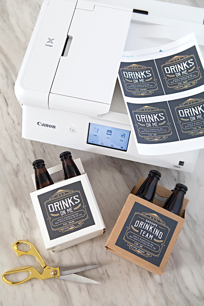 OMG, these DIY groomsmen beer gifts are the best! Free printable labels