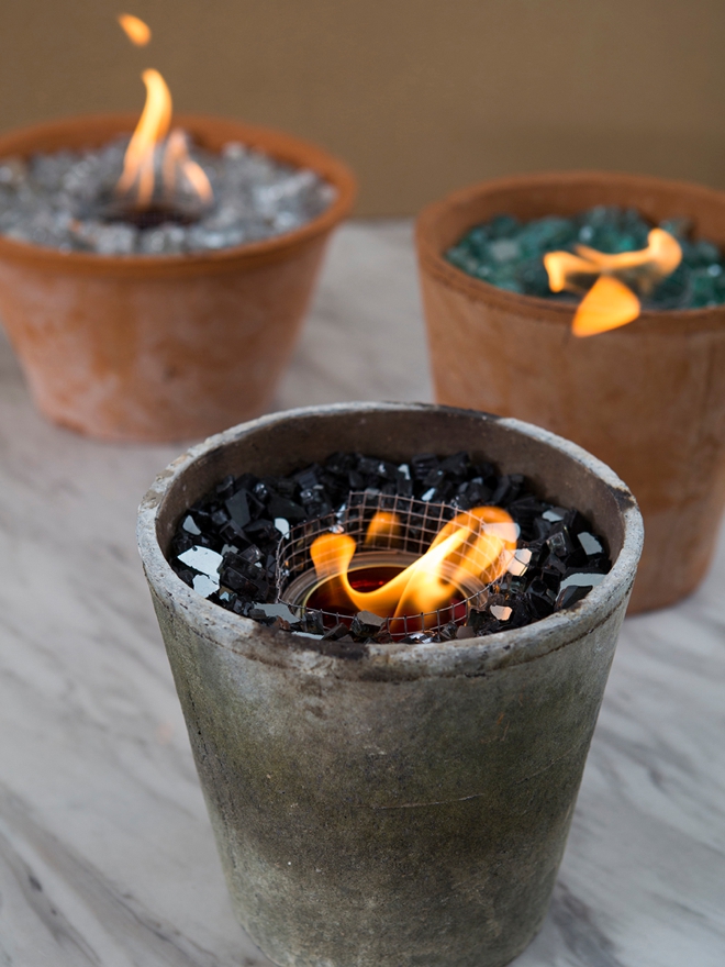 Learn how to make your own table top fire pits!