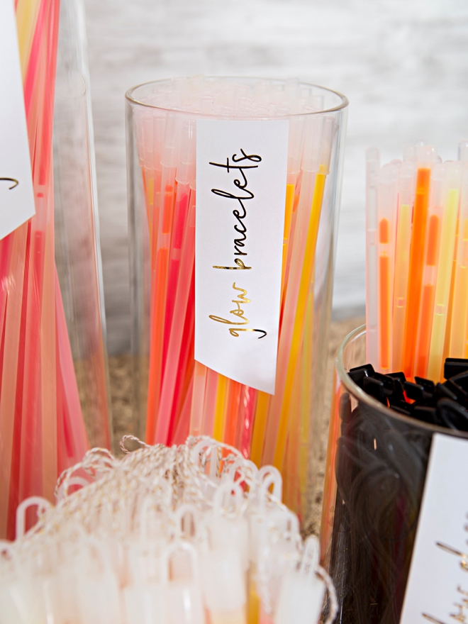 You Have To See This Awesome DIY Wedding Glow Stick Bar Idea!