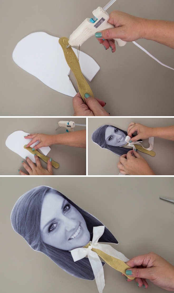 Make photo paddles to use during the wedding shoe game instead of shoes!