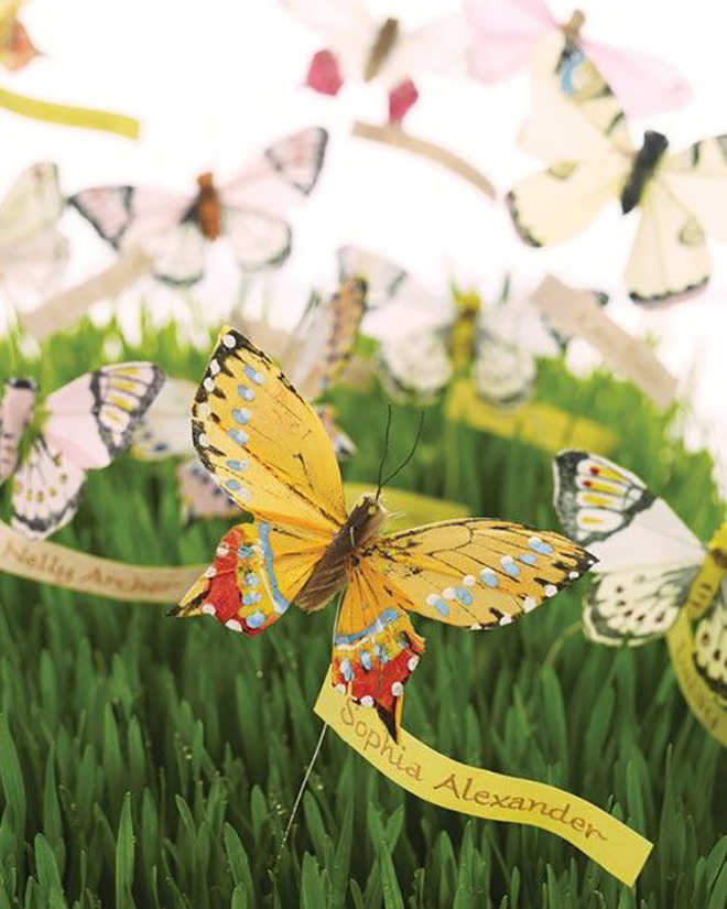 This beautiful butterfly display would be perfect for a spring wedding. 