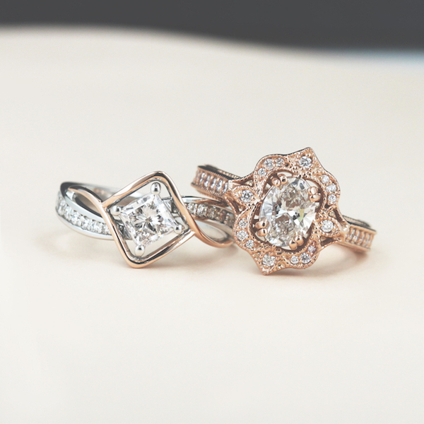 Vintage-style (but still modern!), conflict-free engagement rings. So gorgeous!
