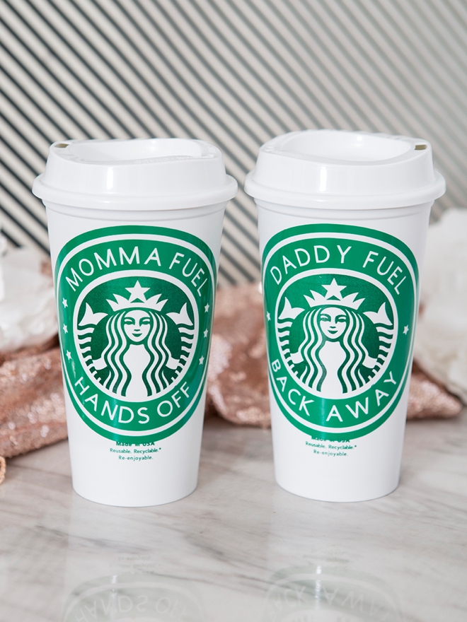 Momma and Daddy Fuel, DIY personalized Starbucks cups!