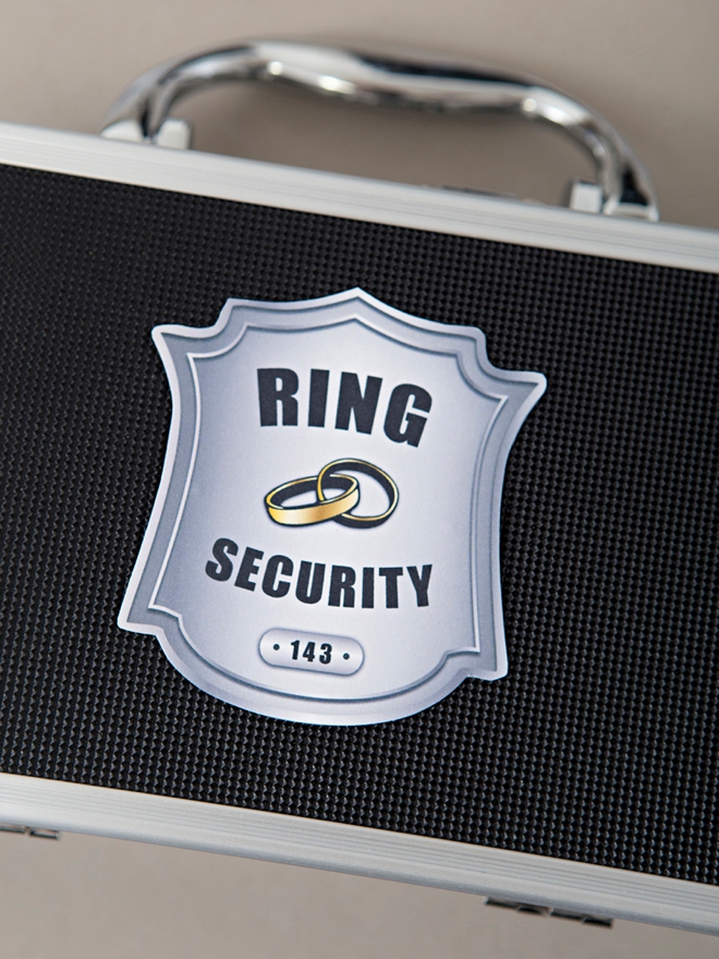 Make your own special agent style ring security kit for your ring bearer!