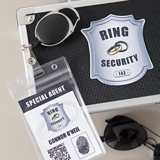 Make your own secret service style ring security kit for your ring bearer!
