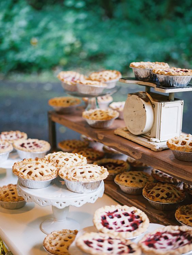 Pies make a perfect alternative to cake for your fall wedding.