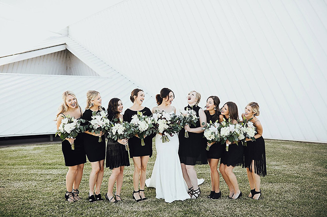 Black bridesmaid dress are a tide and true classic.