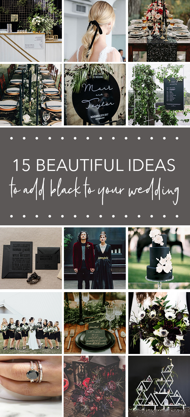 Beautiful ways to add black to your big day.