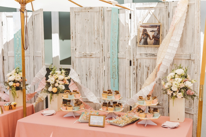 Check out this gorgeous, handmade mint and blush baby shower!