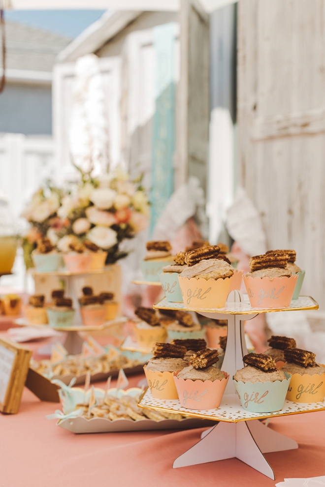 Churro themed baby shower dessert bar!