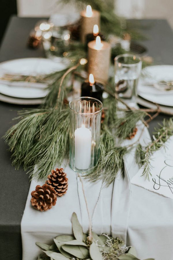 Must have winter wedding photos, the festive table shot.